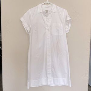 Never worn! J. Crew white shift shirt dress size M